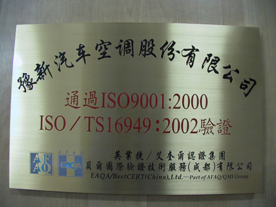 ISO9001 ISO-TS16949 Certification Approved by AFAQ